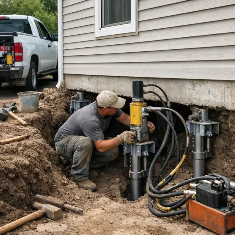 Helical Pier Installation Mt. Juliet