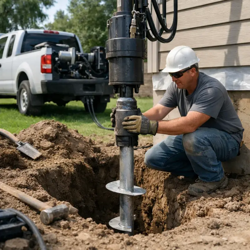 Helical Pier Installation Mt. Juliet